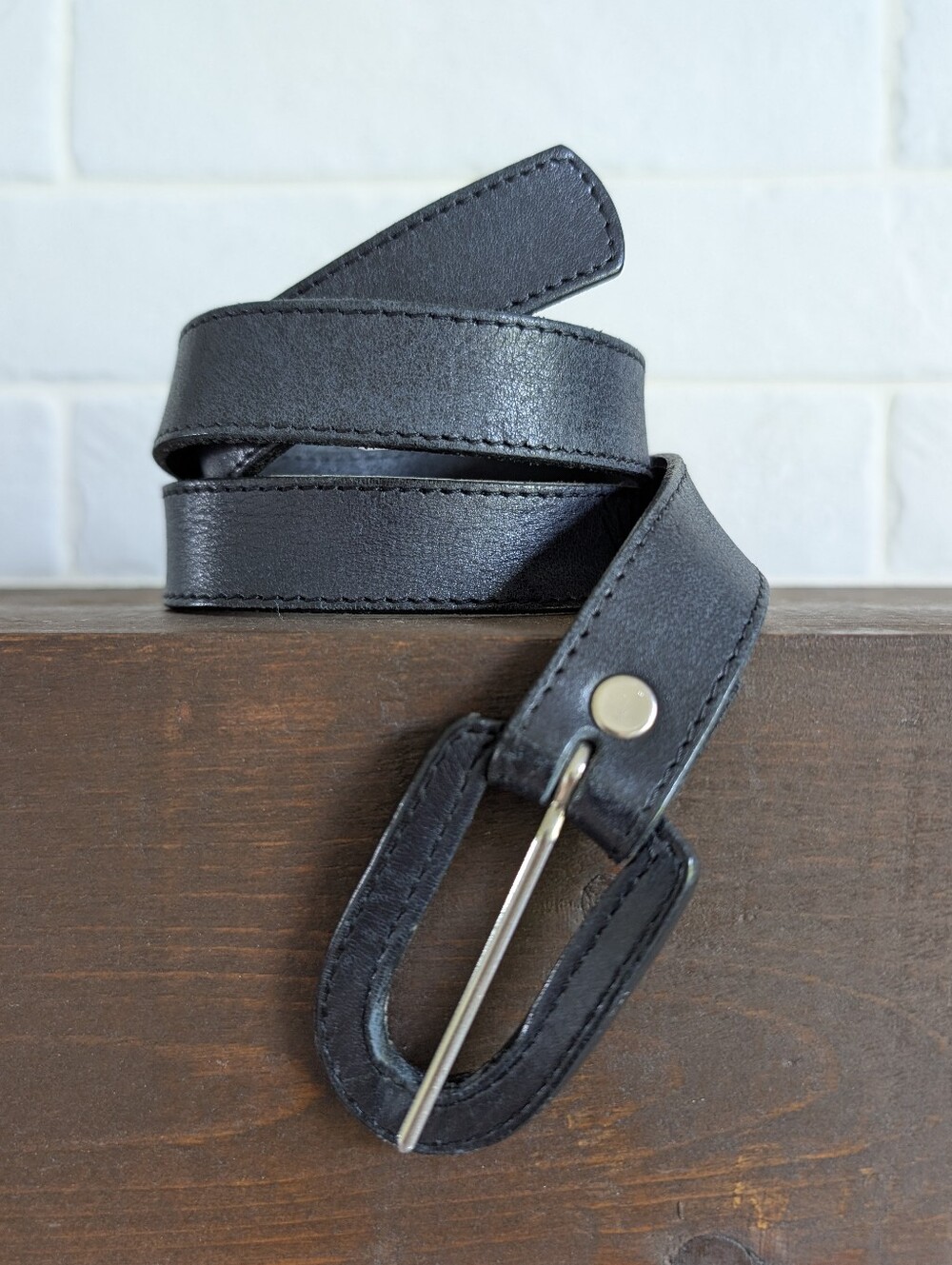 Vintage Made In Germany Very Dark Blue Narrow Belt 36